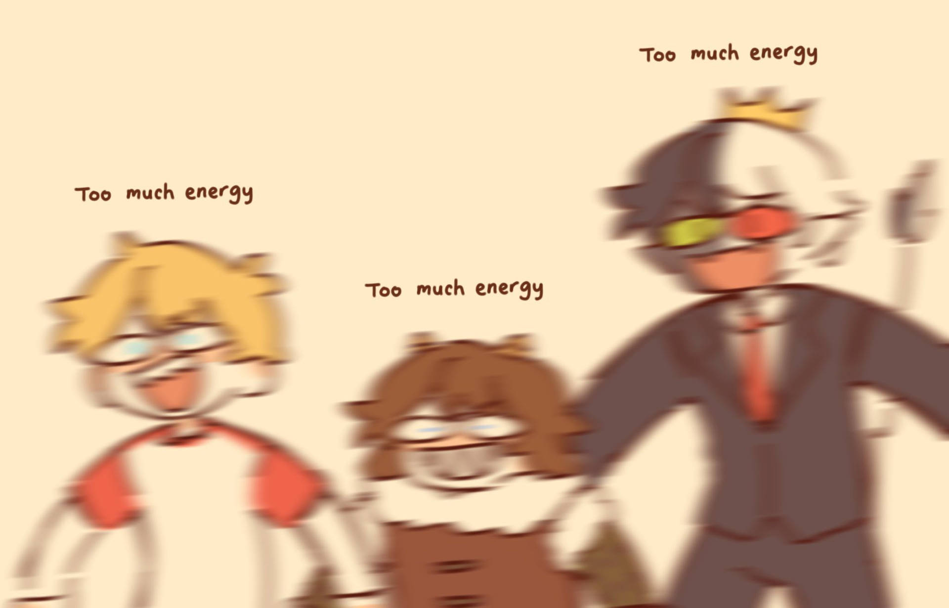 Bench Trio Too Much Energy Meme Wallpaper