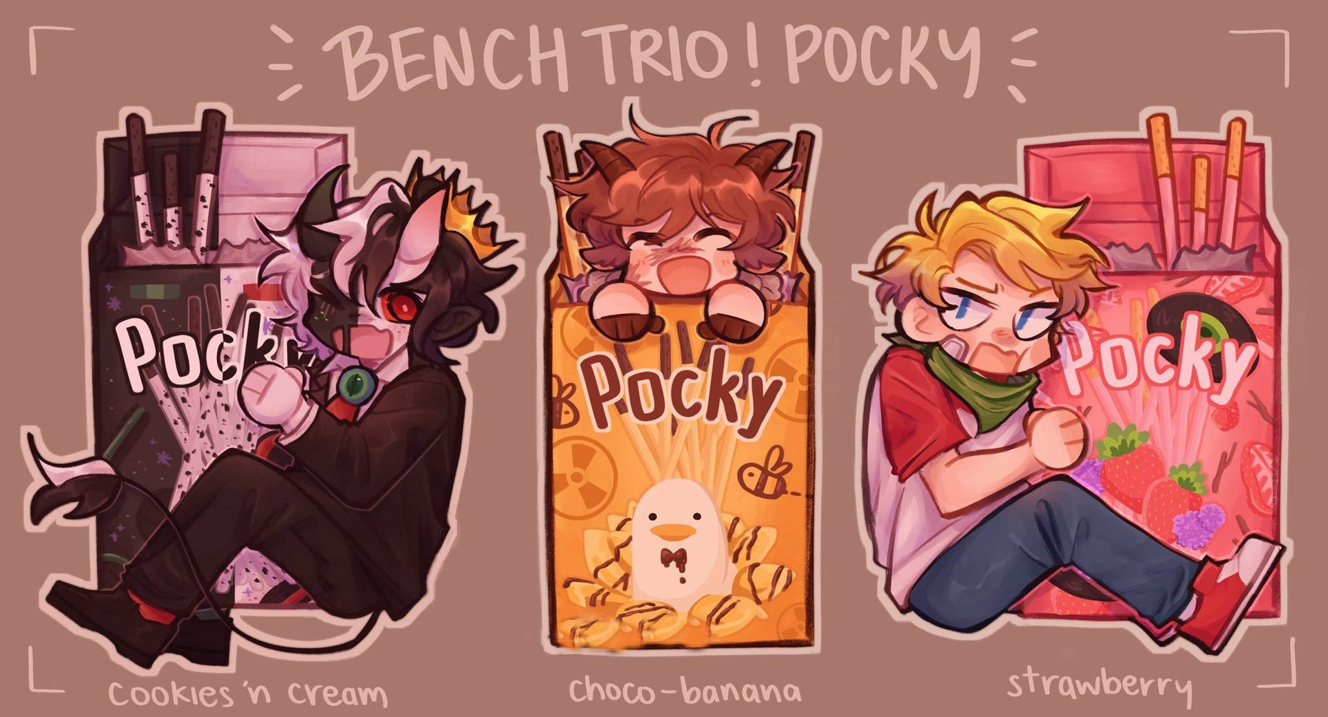 Bench Trio As Pocky Biscuit Snack Picture