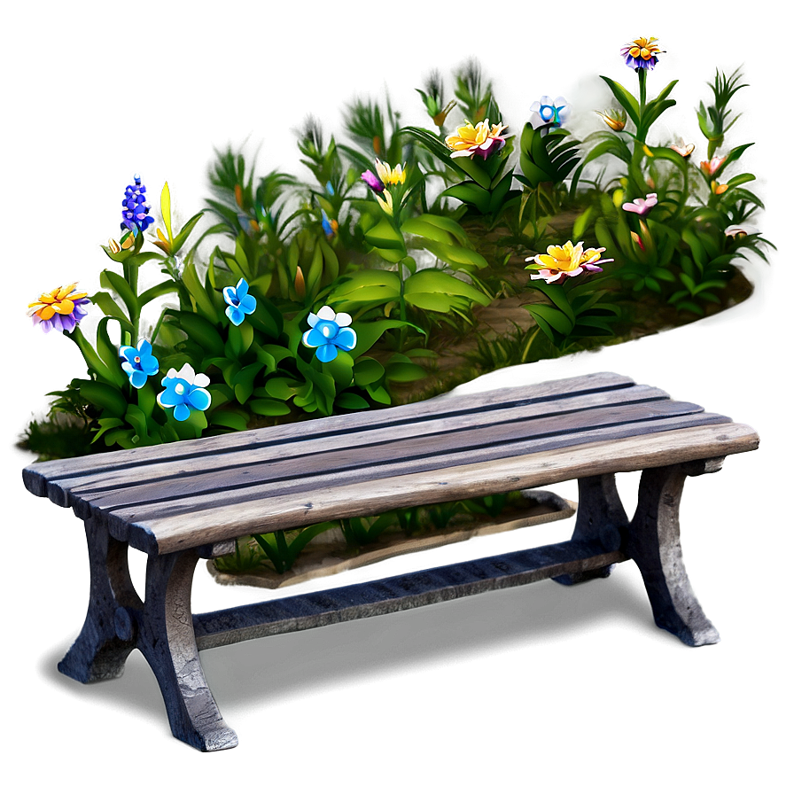 Bench With Flowers Png Ltq PNG