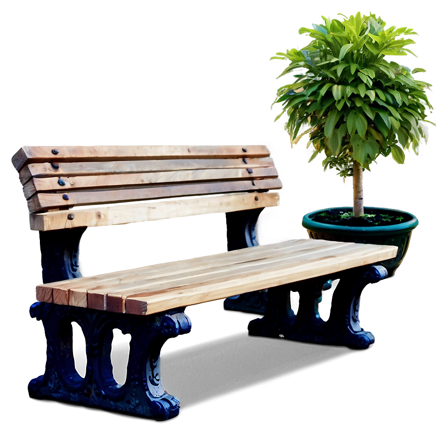 Bench With Planters Park Png 06202024 PNG