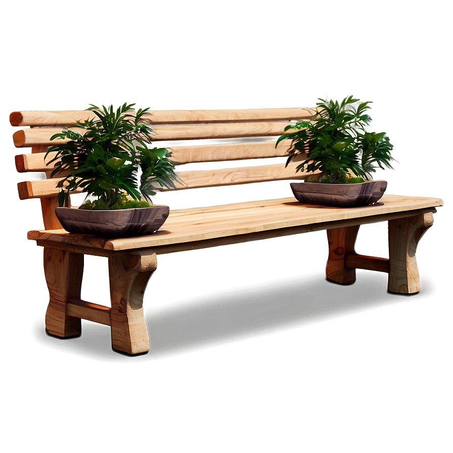 Bench With Planters Park Png 69 PNG