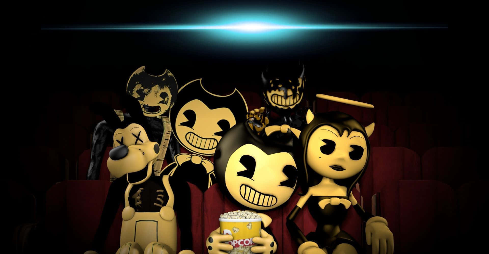 Sonrisastenebrosas De Bendy En Una Atmósfera Oscura Fondo de pantalla