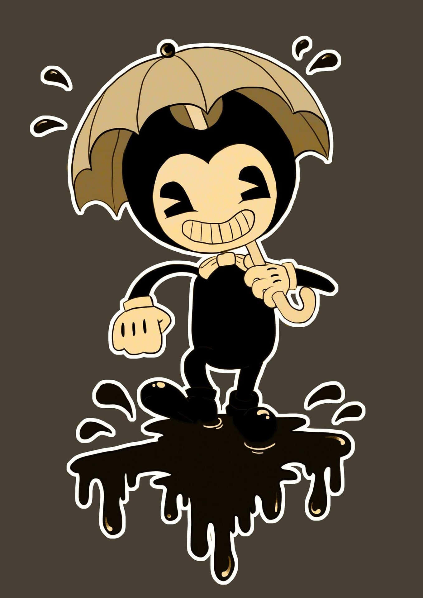 Bendy And The Ink Machine With Umbrella Wallpaper