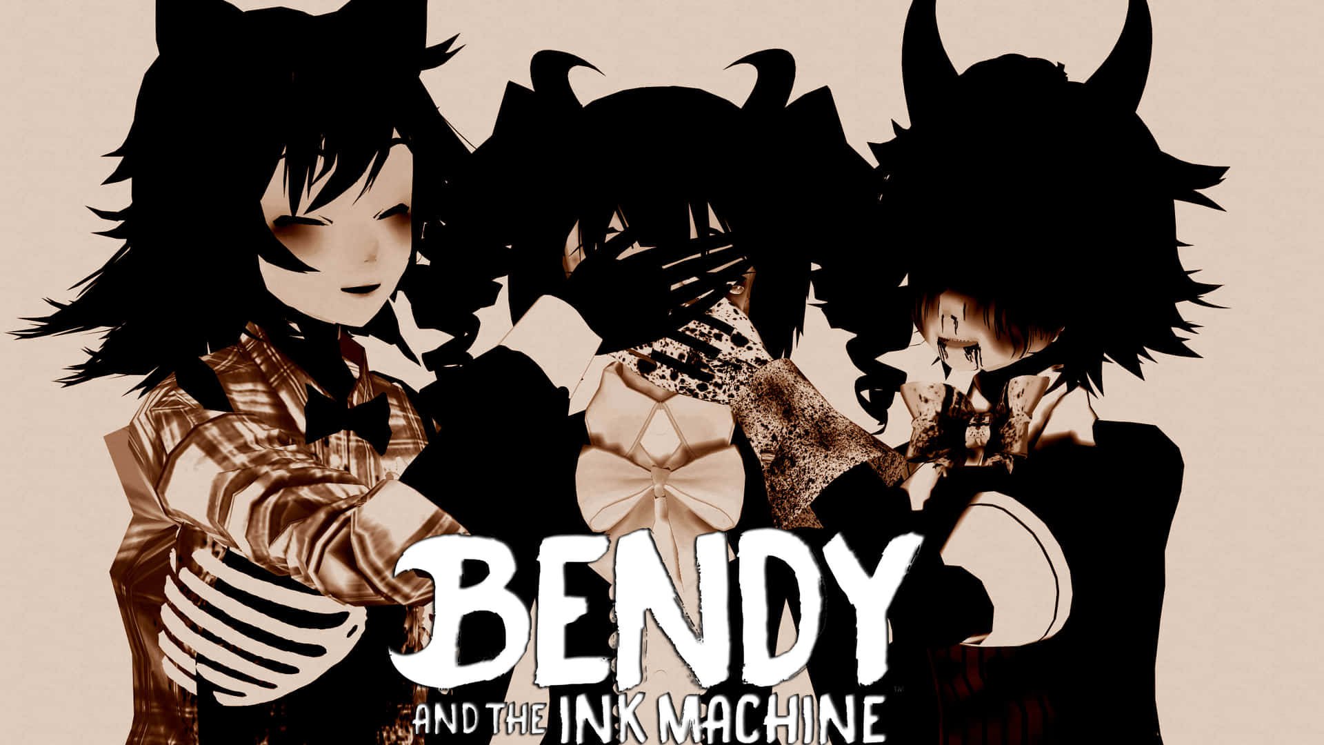 Bendyand The Ink Machine Digital Konst. Wallpaper
