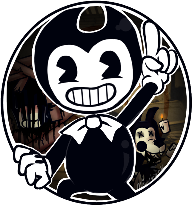 Bendy Cartoon Character Sticker PNG