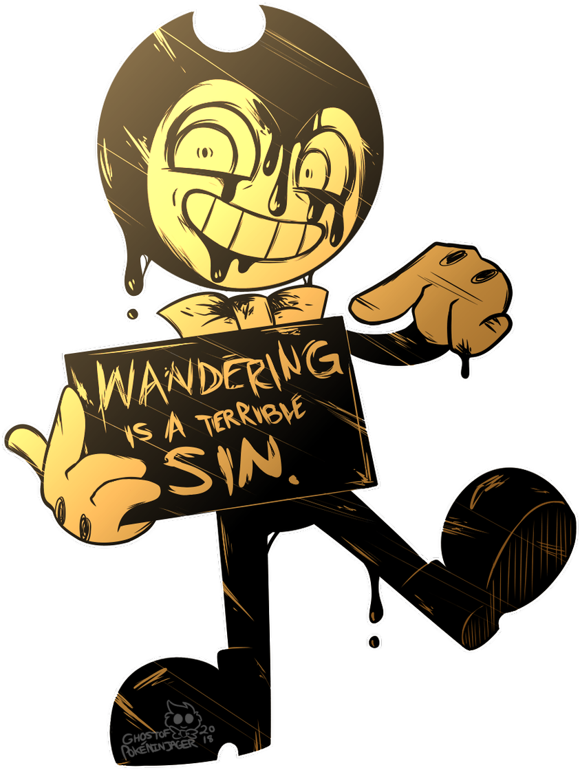 Bendy Cartoon Sin Warning PNG