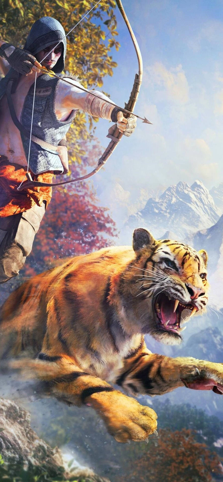 Bengal Tiger in the vast landscape of Far Cry 4 HD Wallpaper for Phone Wallpaper