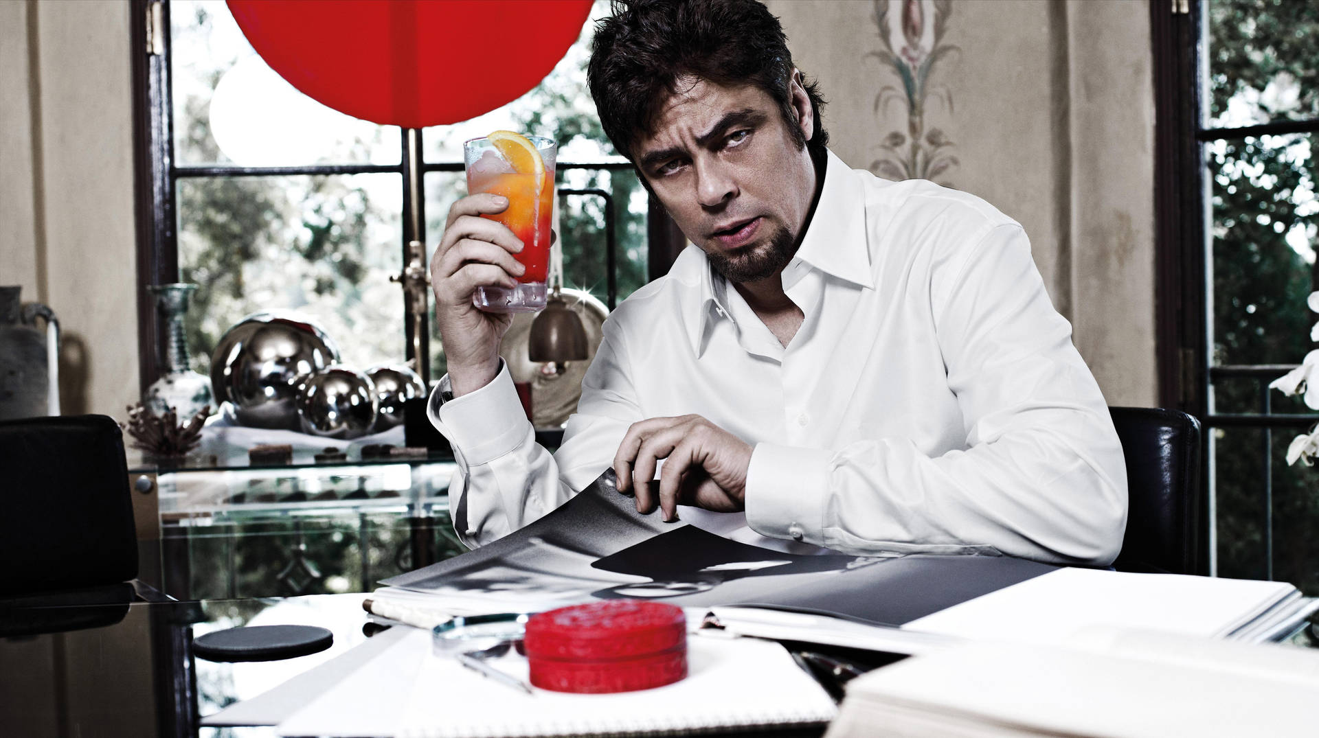 Benicio Del Toro In February 2011 Campari Calendar Wallpaper
