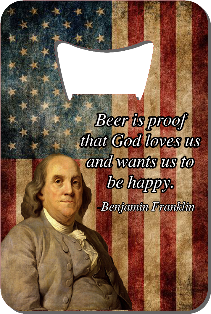 Benjamin Franklin Beer Happiness Quote PNG