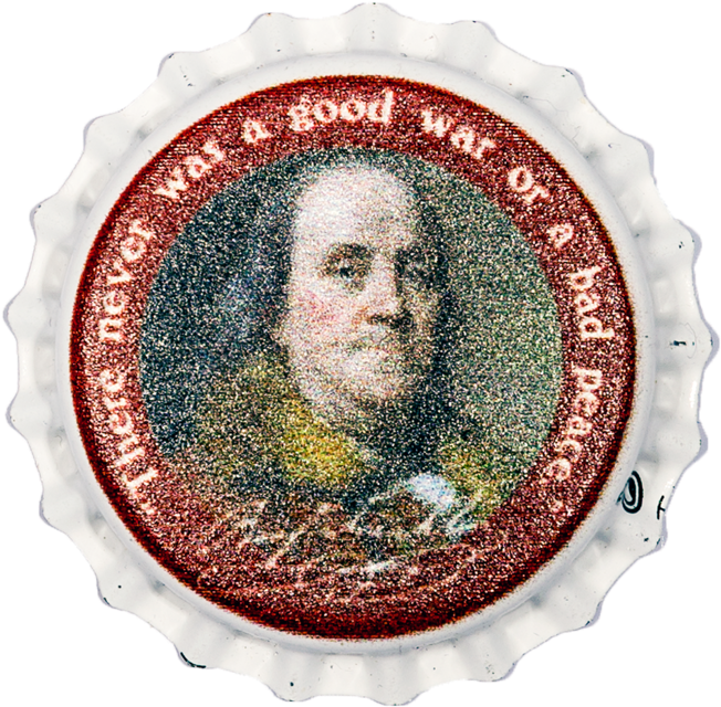 Benjamin Franklin Beer Quote Bottle Cap PNG