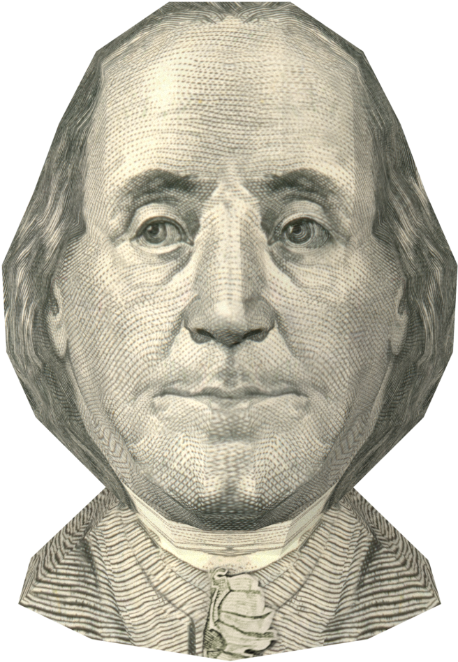 Benjamin Franklin Currency Portrait PNG