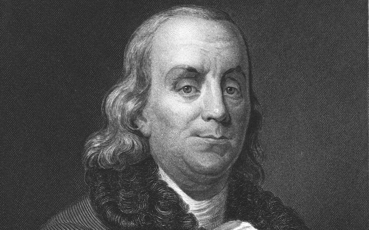 Benjamin Franklin Gråtoneportræt Wallpaper