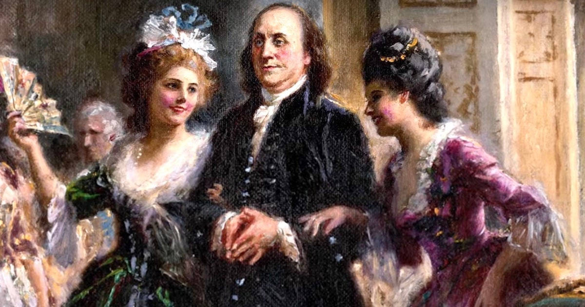 Benjamin Franklin Olie Pastel Maleri Wallpaper
