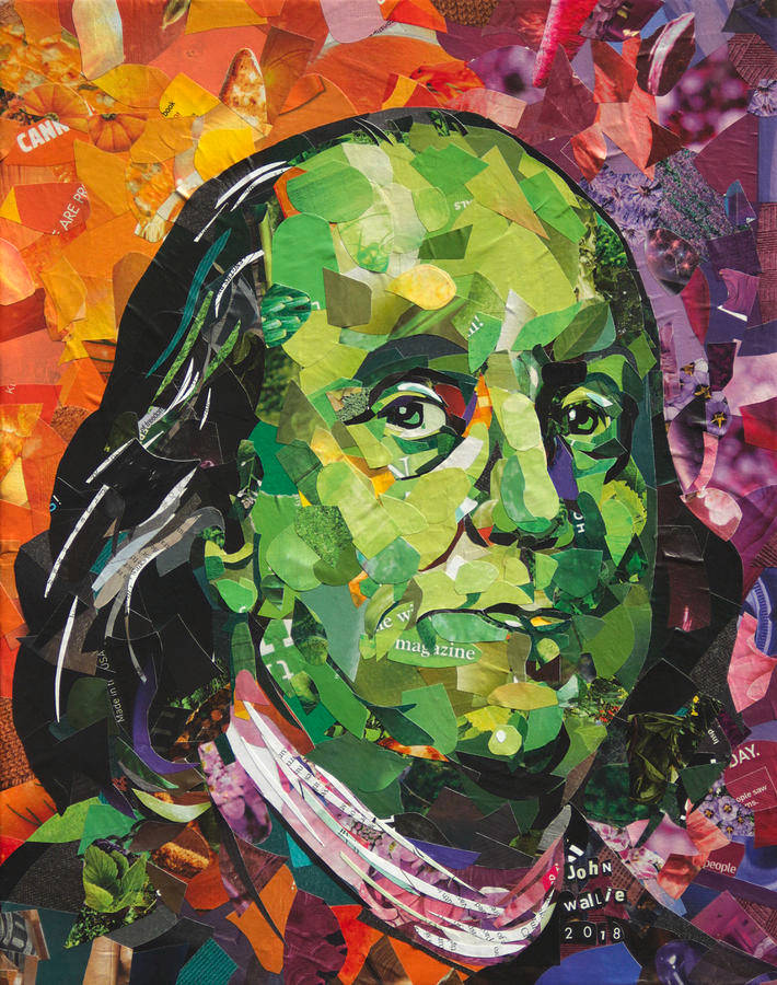 Benjamin Franklin - Mosaic Art Envisaged in Paper Wallpaper