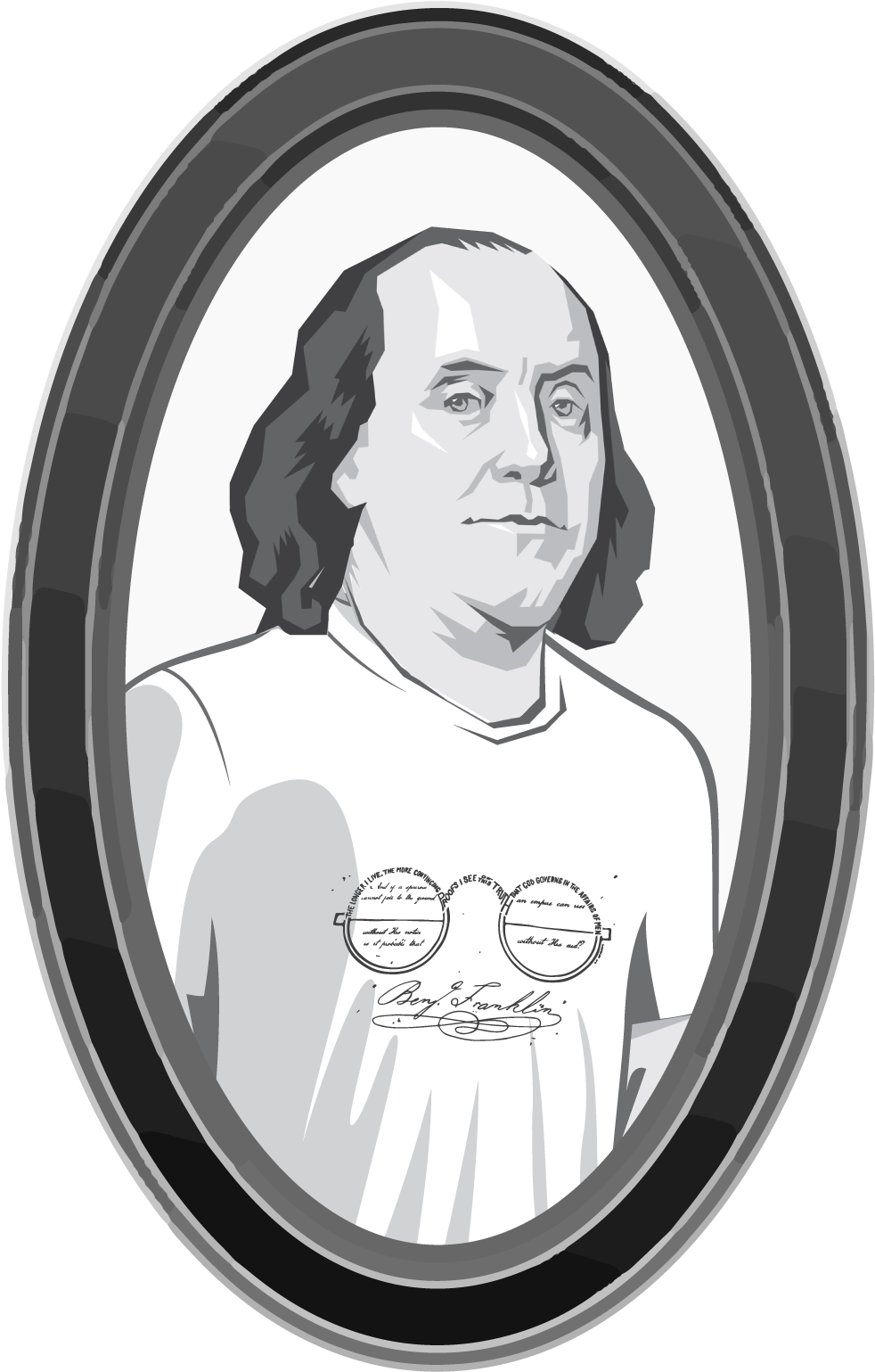 Benjamin Franklin Portrait Illustration PNG