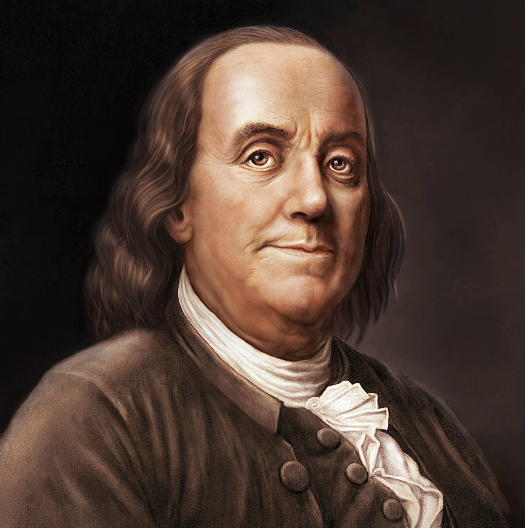 Benjamin Franklin Realistic Portrait Wallpaper