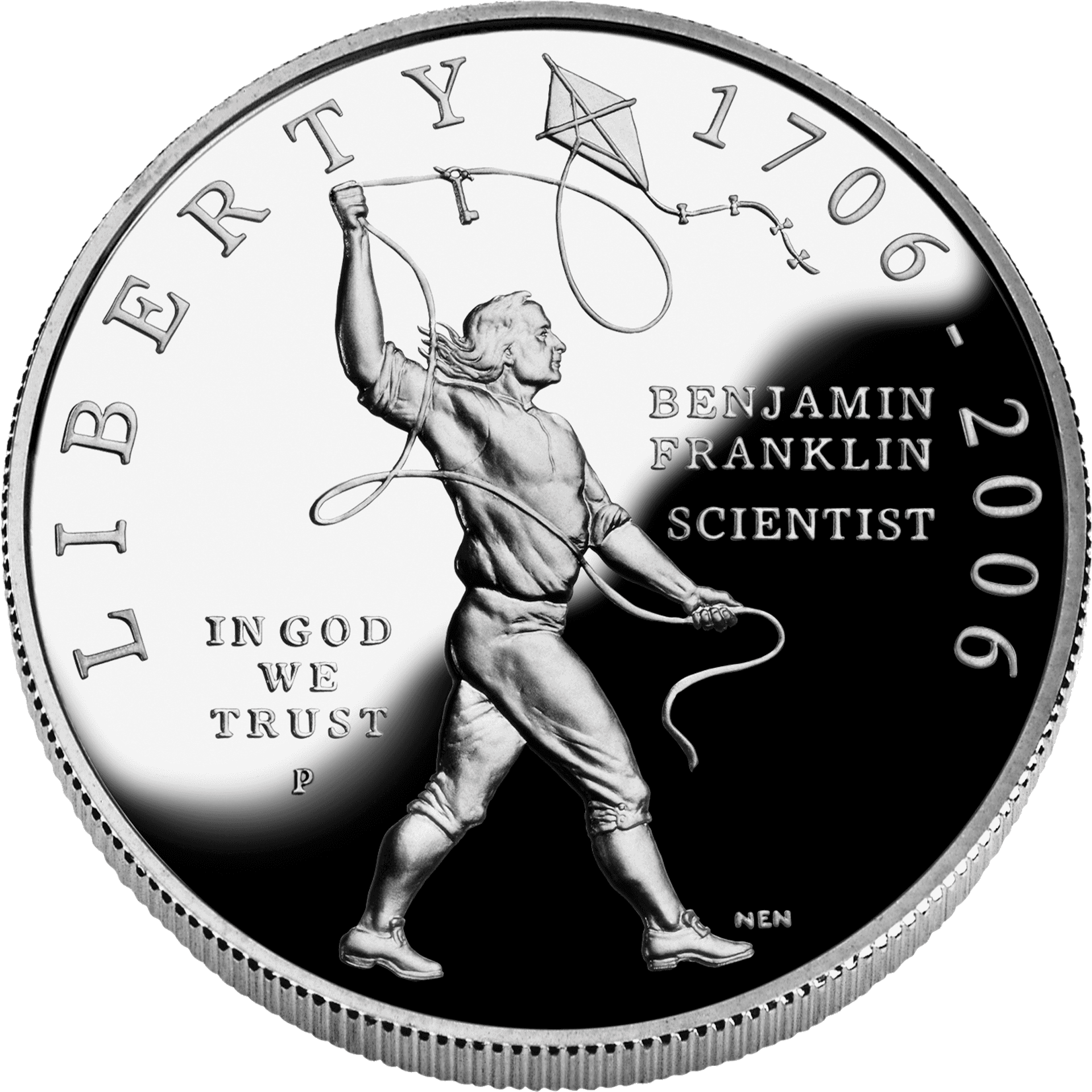 Benjamin Franklin Scientist Commemorative Coin2006 PNG