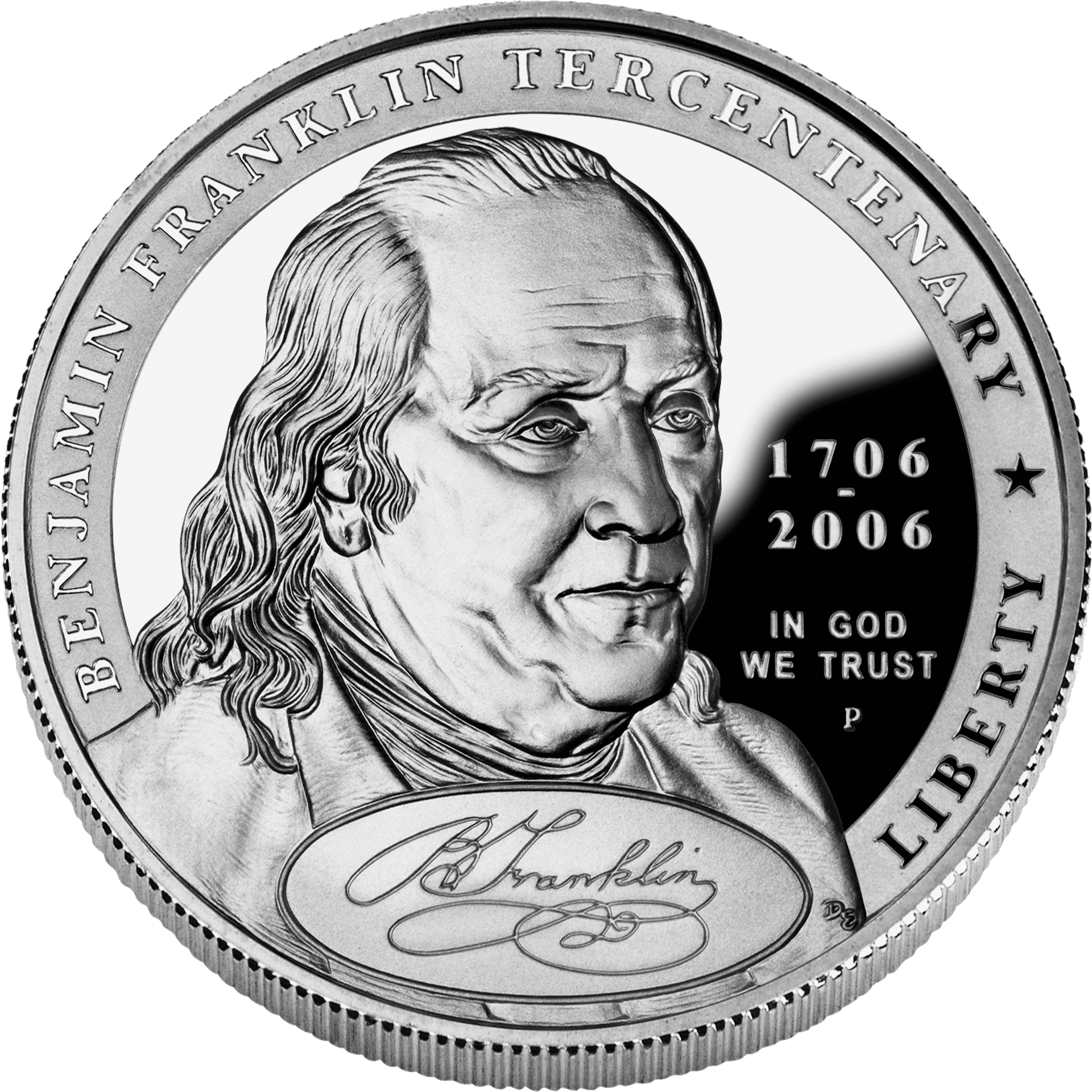 Benjamin Franklin Tercentenary Commemorative Coin PNG