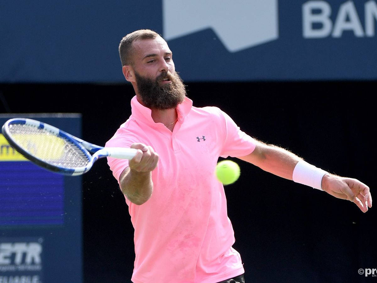 Professional Tennis Player Benoit Paire in Neon Pink Wallpaper