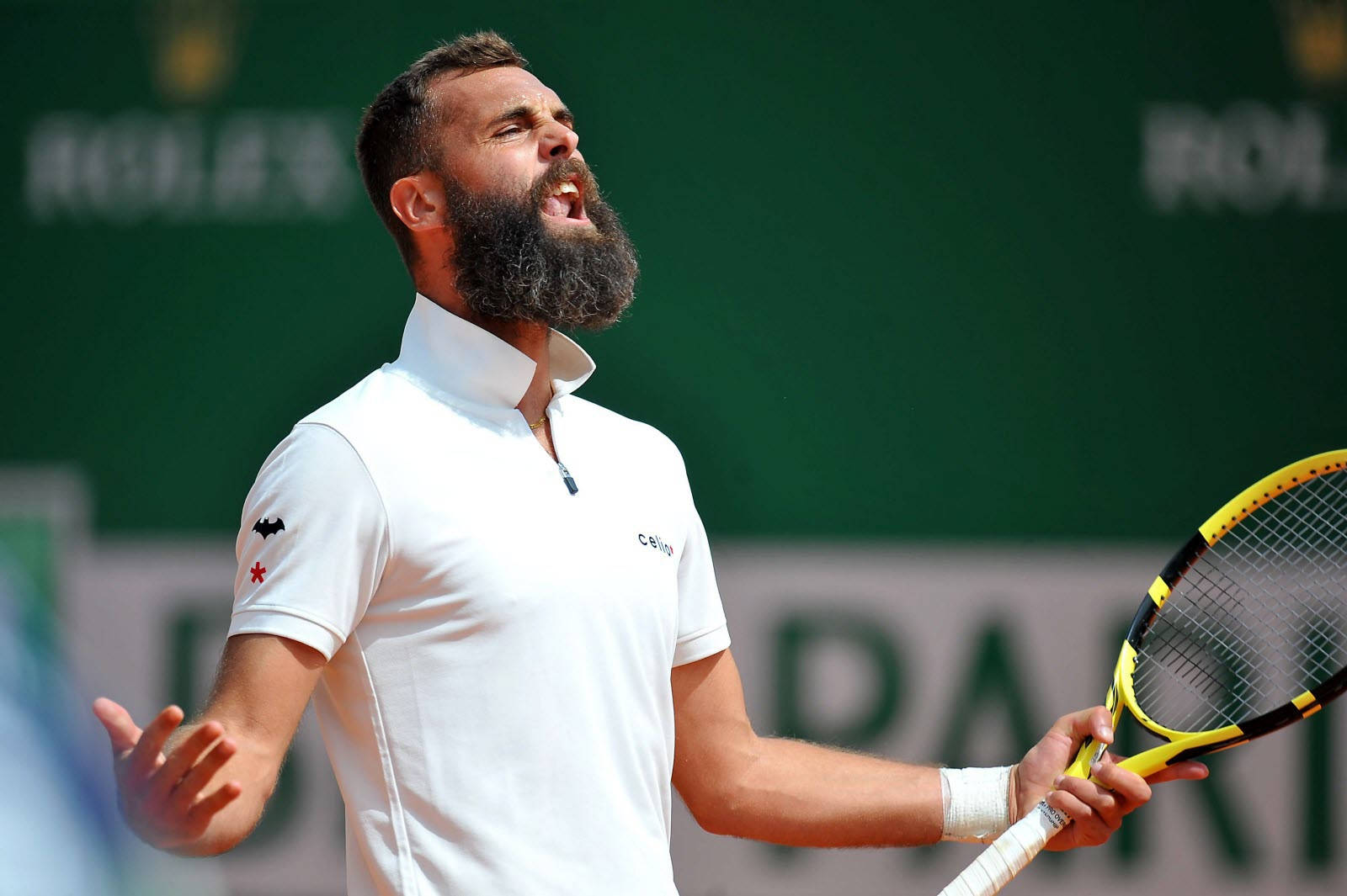 Benoit Paire Shouting With Arms Open Wallpaper