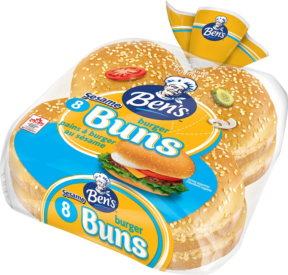 Bens Sesame Burger Buns Packaging PNG