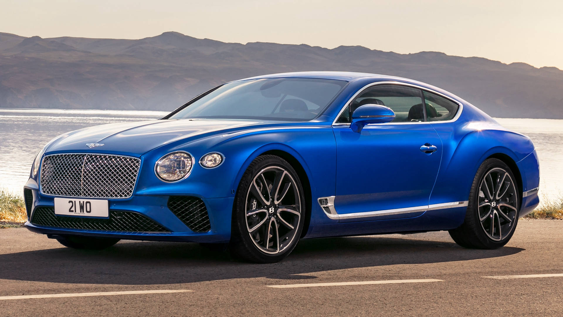 Bentleyhd Continental Gt Azul Genial Fondo de pantalla