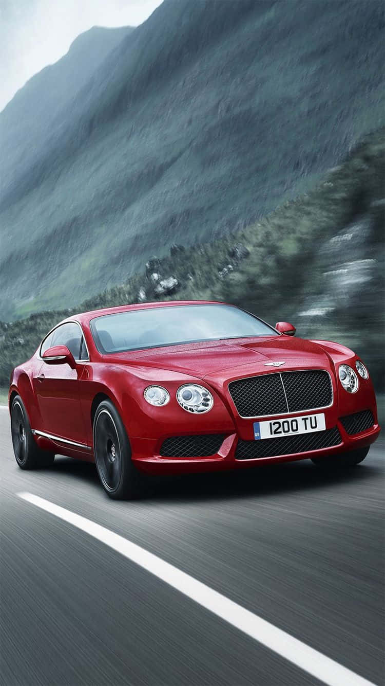 Velocidadde Un Bentley Rojo En El Iphone Fondo de pantalla