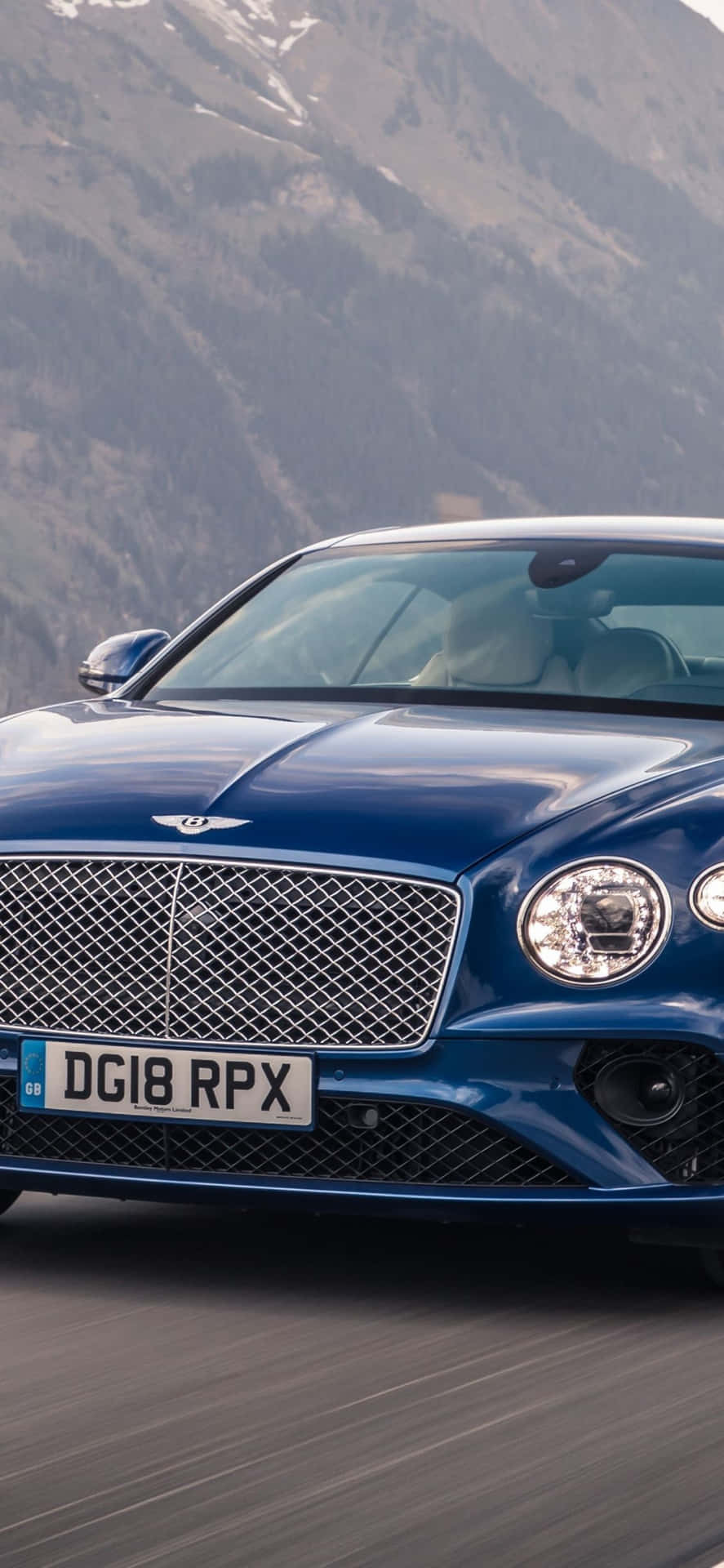 Løbende blå Bentley iPhone tapet Wallpaper