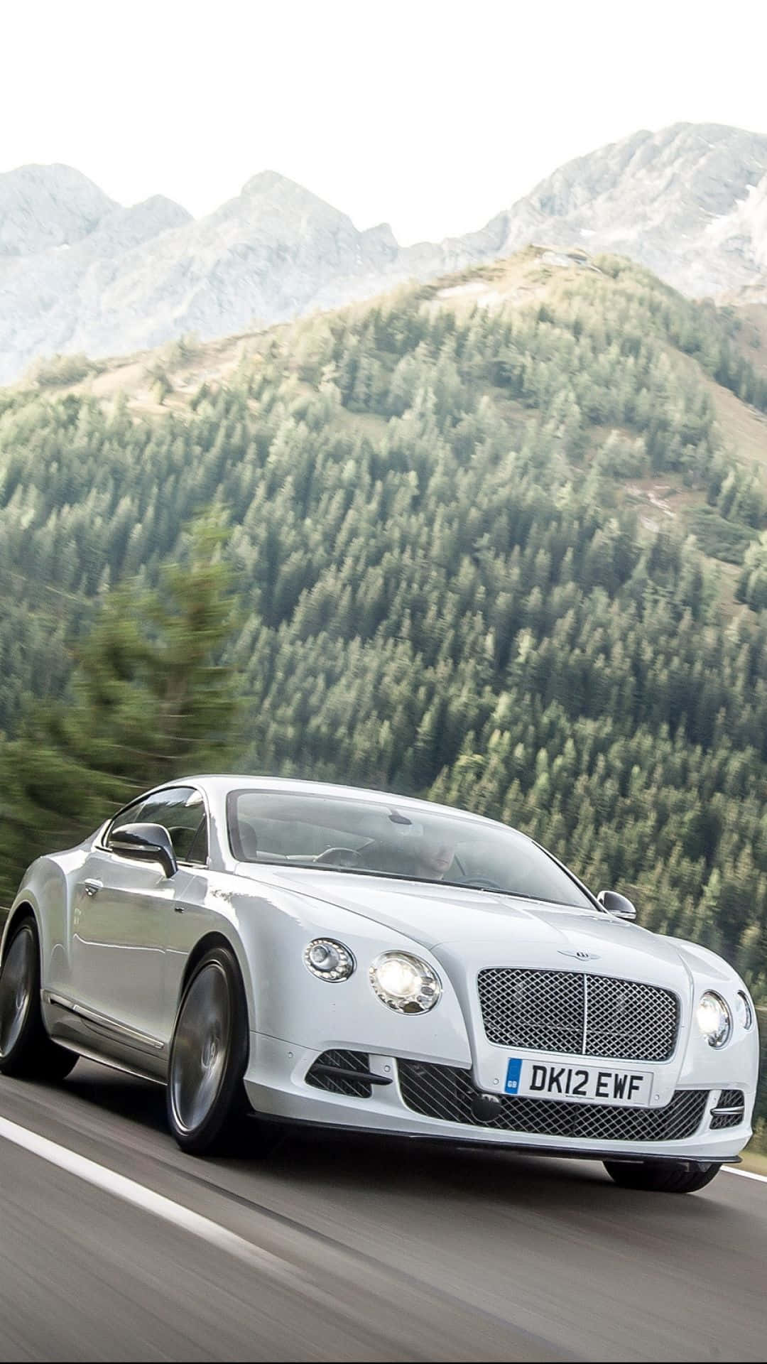 Running White Bentley Iphone Wallpaper