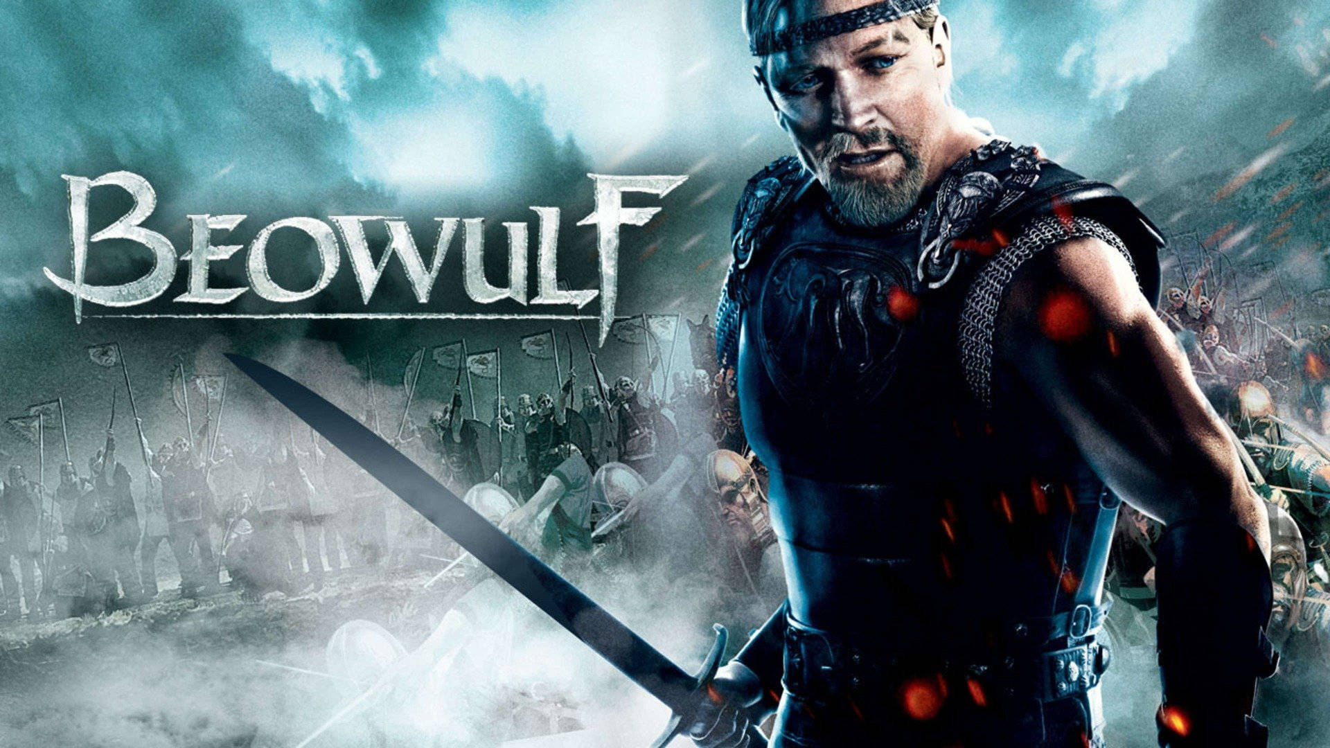 Beowulf Sword Posing 2007 Action Film Wallpaper