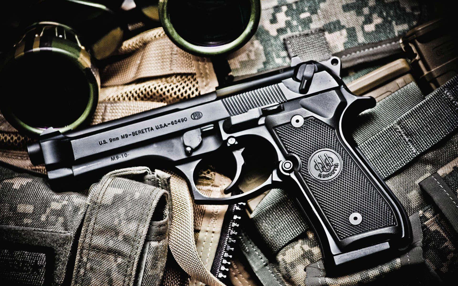 Beretta M9 Pistol Military Gear Wallpaper