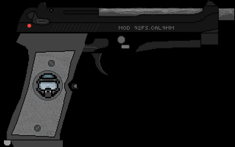 Beretta92 F S Pistol Illustration PNG