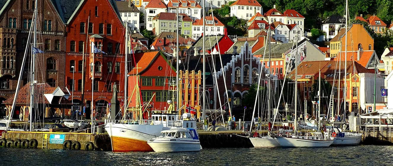 Bergen Harbor Norway Wallpaper