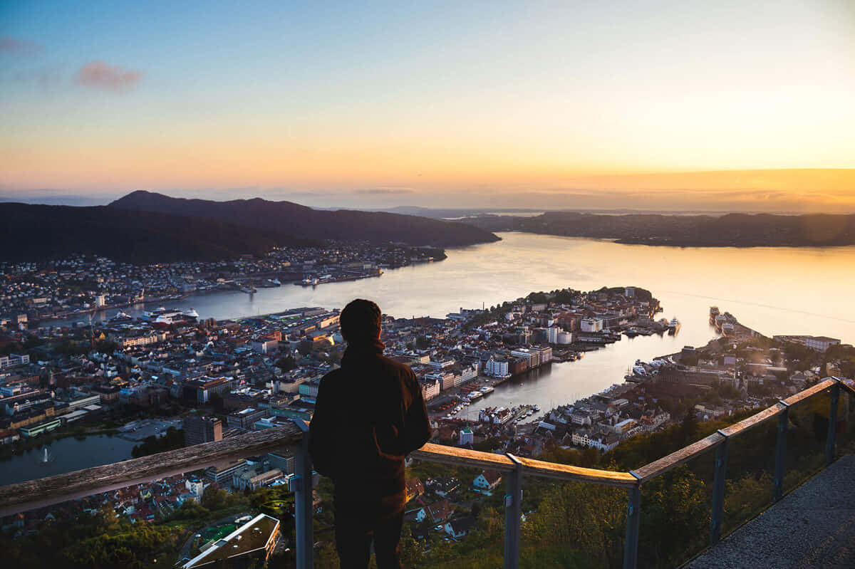 Bergen Sunset Viewpoint Wallpaper