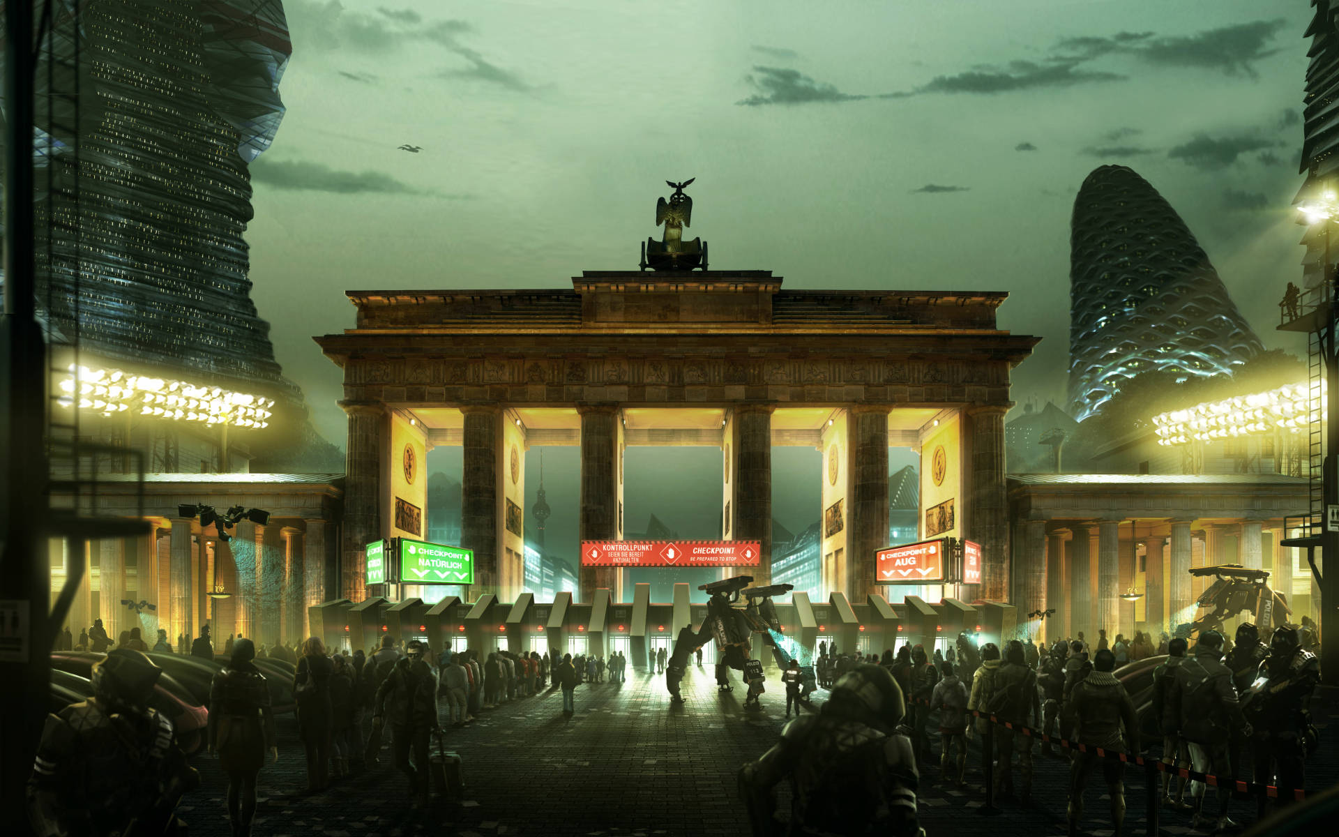 Berlin Brandenburg Gate Sci-fi Wallpaper