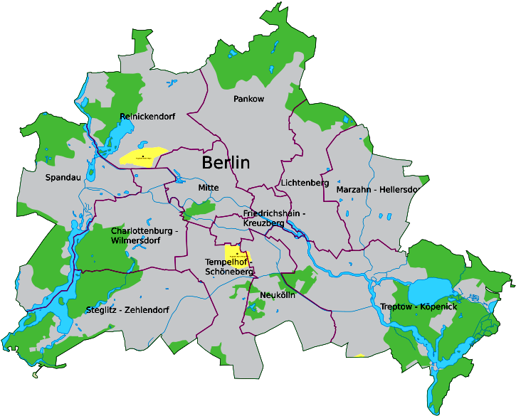 Berlin Districts Map PNG