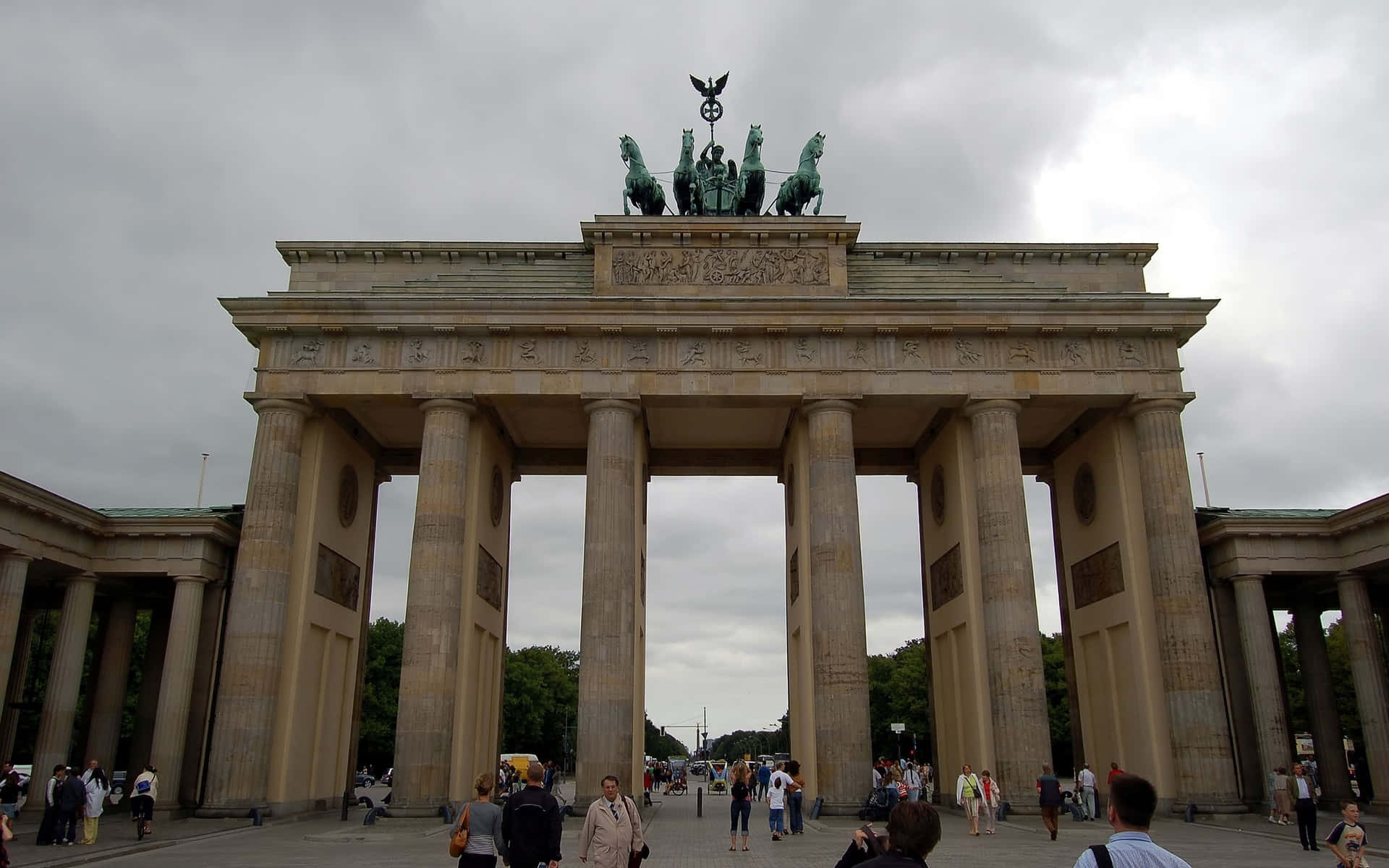 Berlin Germany Brandenburg Gate Cloudy Sky Picture