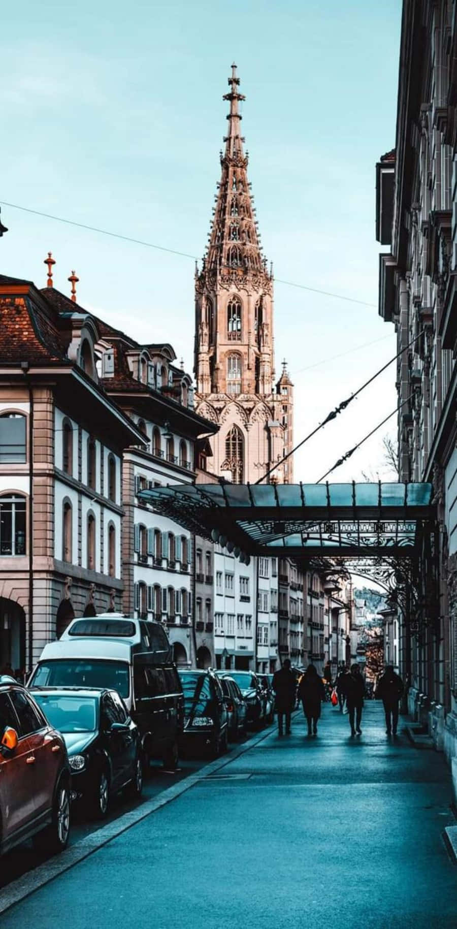 Bern Cityscapewith Cathedral Spire Wallpaper