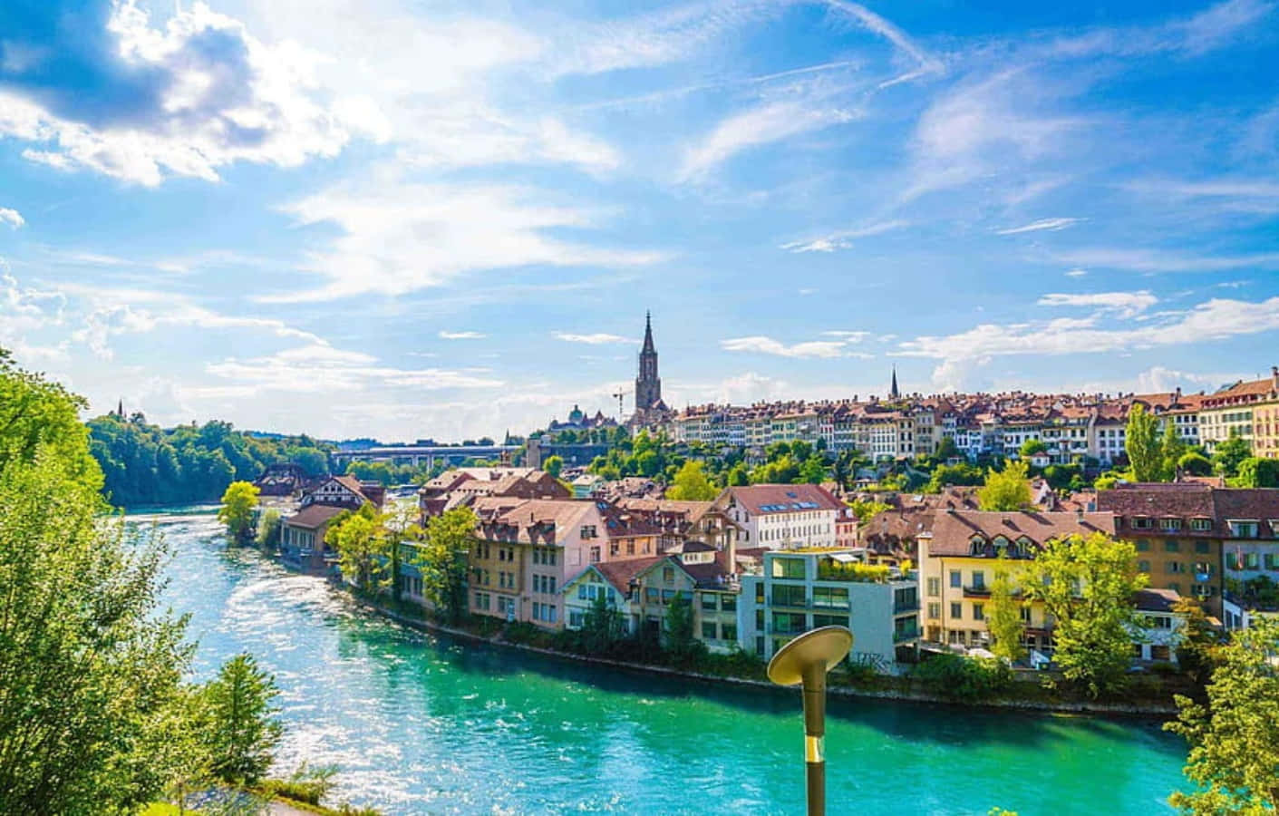 Bern River Aare Panorama Wallpaper