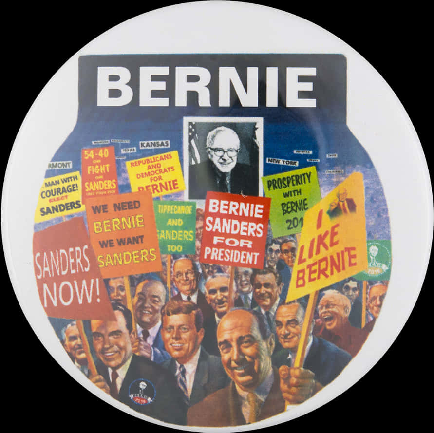 Bernie Sanders Campaign Button PNG