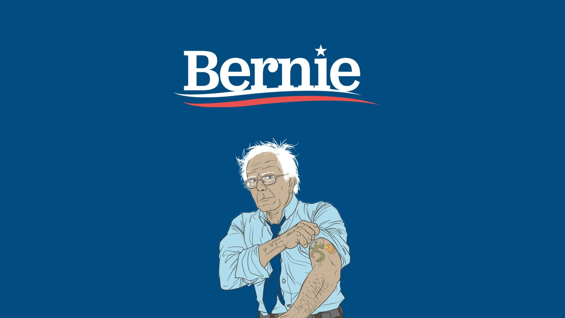Bernie Sanders Cartoon Illustration Wallpaper