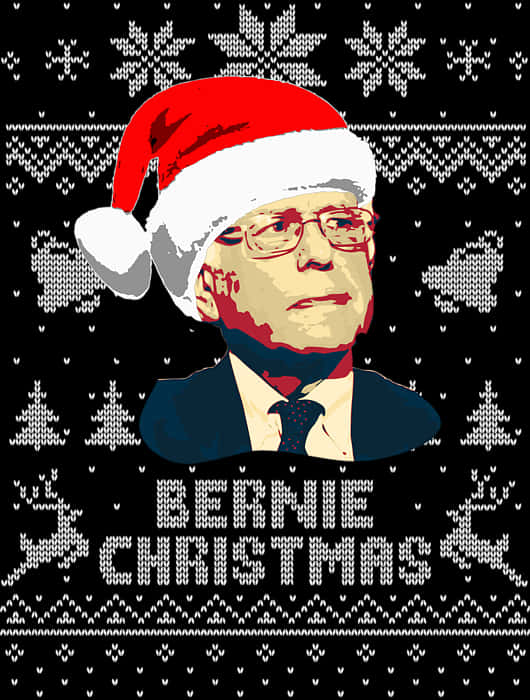 Bernie Sanders Christmas Sweater Design PNG