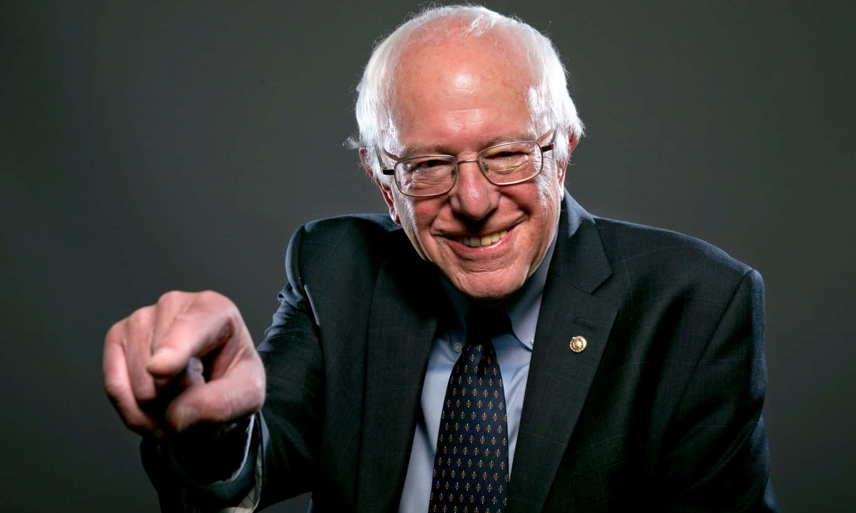 Bernie Sanders Laughing Pointing Wallpaper