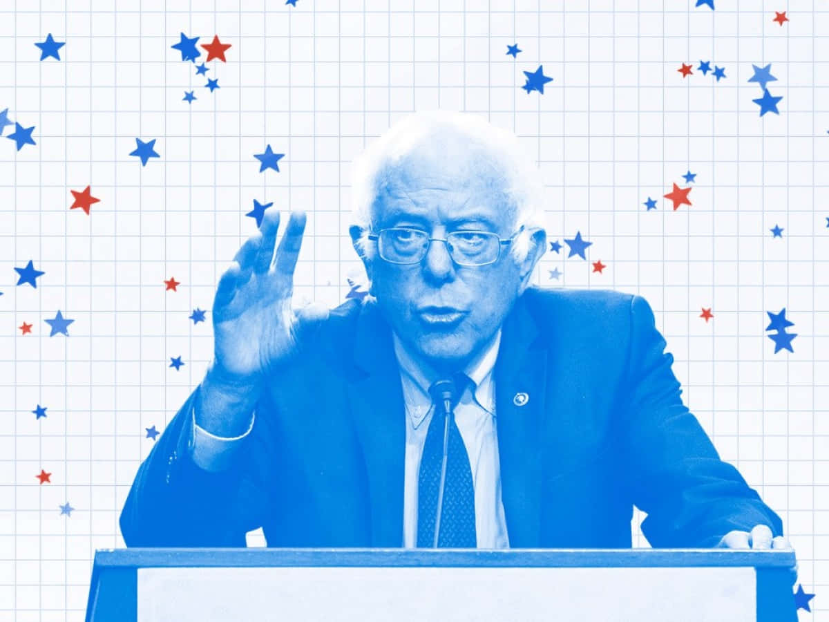 Bernie Sanders Speakingat Podium Wallpaper