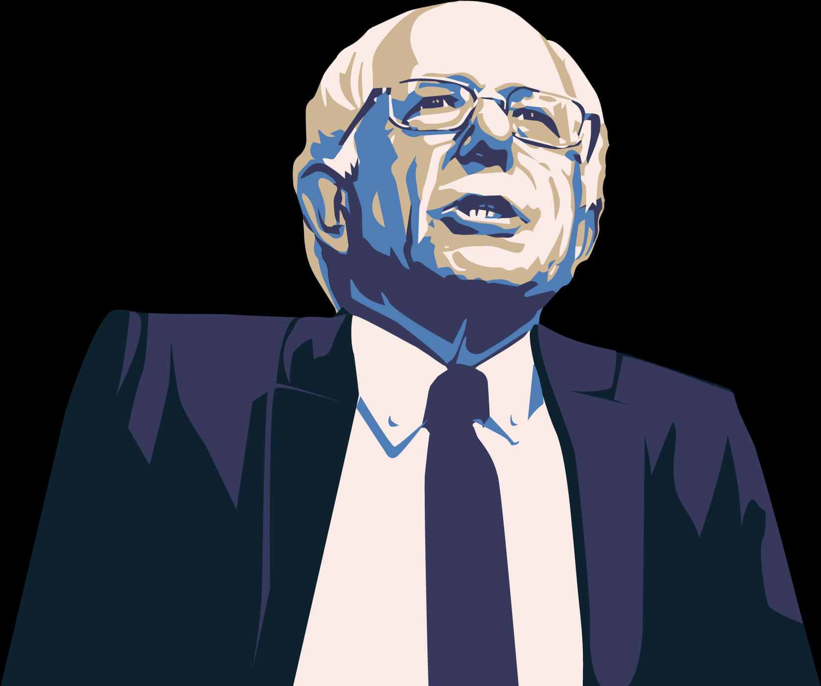 Bernie Sanders Vector Portrait PNG