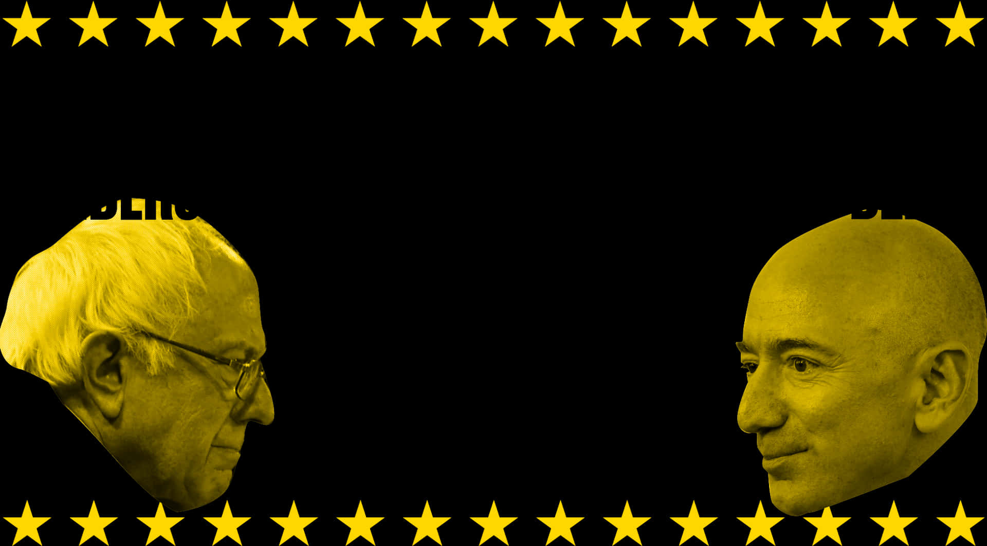 Bernie Sandersand Jeff Bezos Silhouettes PNG