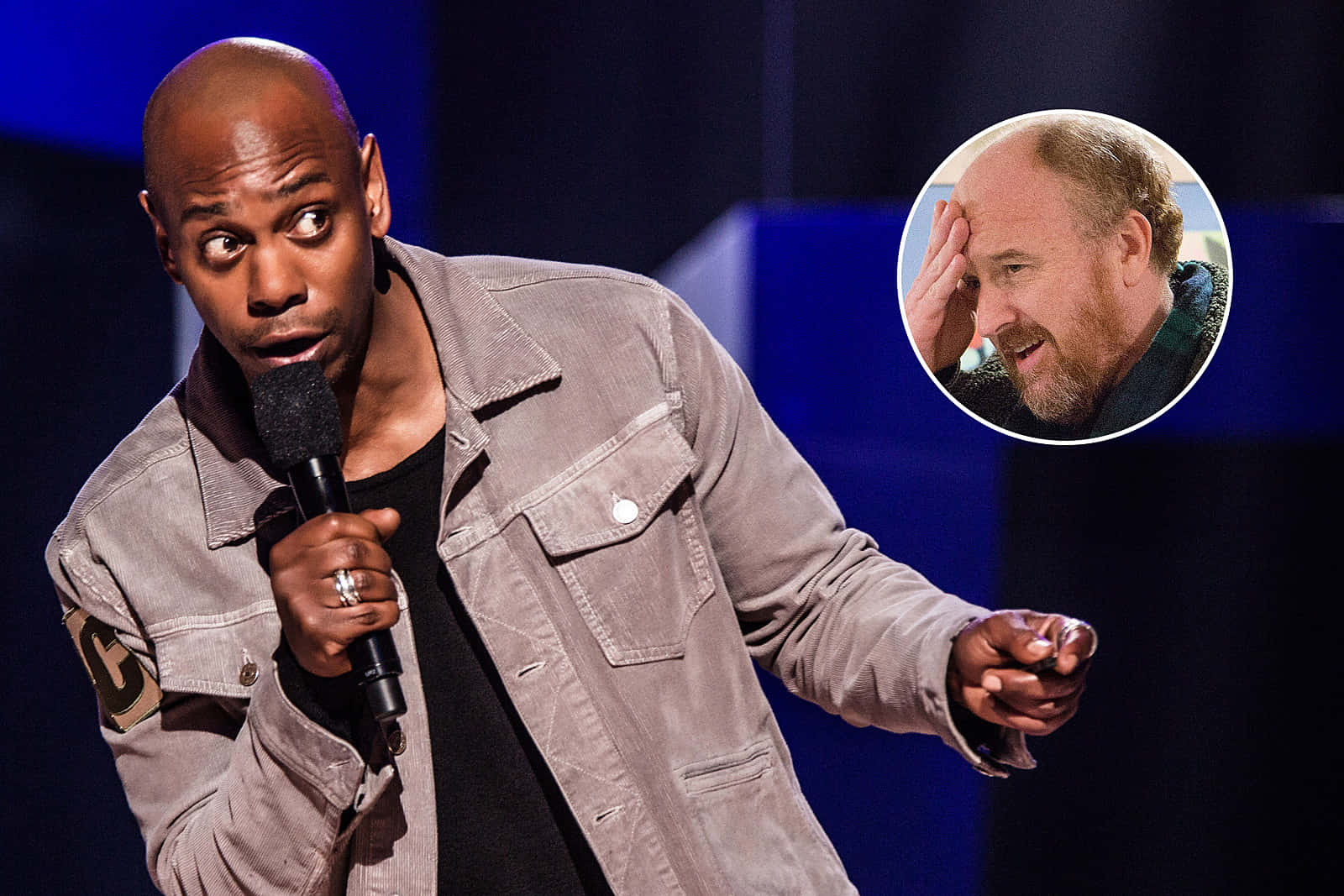 Berømt Komiker Dave Chappelle Opptrer På Scene Bakgrunnsbildet