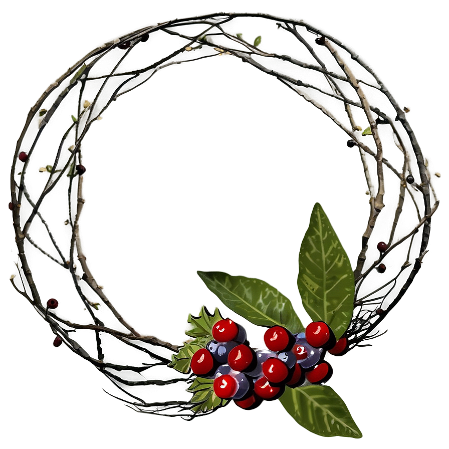 Berry And Twig Wreath Png Rhg21 PNG