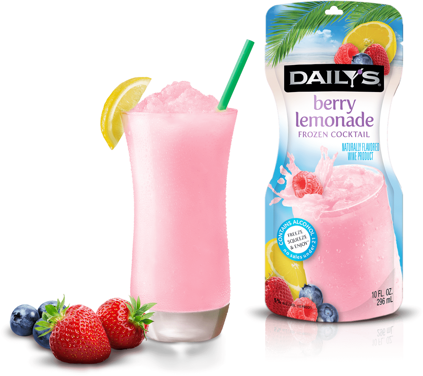 Berry Lemonade Frozen Cocktail Packaging PNG
