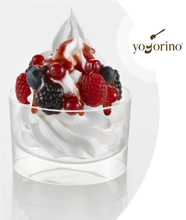 Berry Topped Frozen Yogurt Cup PNG